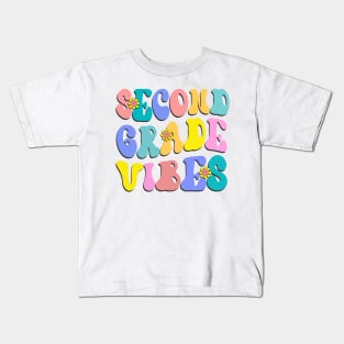 Second Grade Vibes First Day Back to School Teacher Students Kids T-Shirt